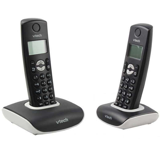 伟易达（Vtech） 1047数字无绳电话机单机无线子母机一拖一家用办公电话机固话座机免费内部通话 黑色一拖一
