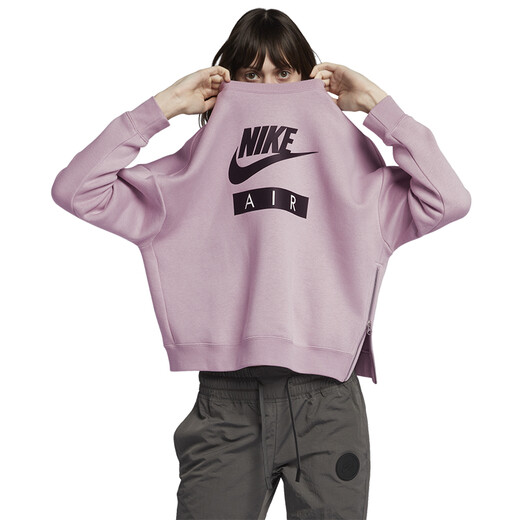 【7成新】耐克NIKE 女子 套头衫 AS RALLY CREW AIR 卫衣 920444-694单质玫瑰色M码