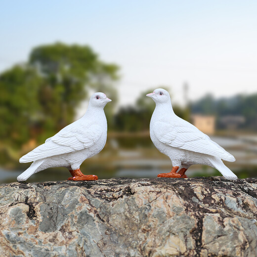 Huixiang creative outdoor garden courtyard balcony decorative ornaments handicrafts simulation animal sculpture dove ornaments a pair of white doves