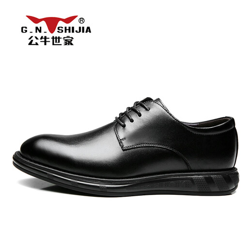 Bull Shijia G.N.Shi Jia formal leather shoes men's business casual fashion lace-up leather shoes 888526 black 40