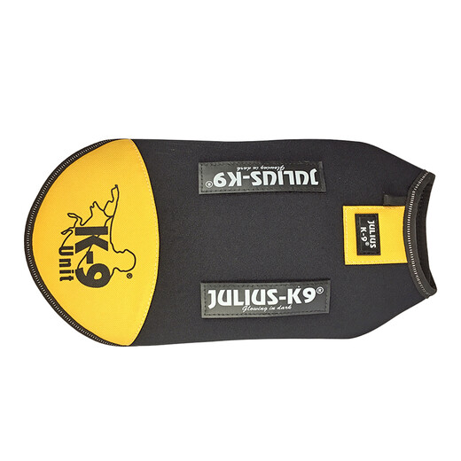 Julius K9 dog clothes jacket pet jacket dog chest and back windproof rain and snow small medium and large dog clothes imported from Europe pet supplies black and yellow XL: 79-90cm outdoor jacket
