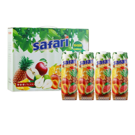 Cyprus imported juice safari tropical fruit mixed juice drink 1L*4 bottles gift box