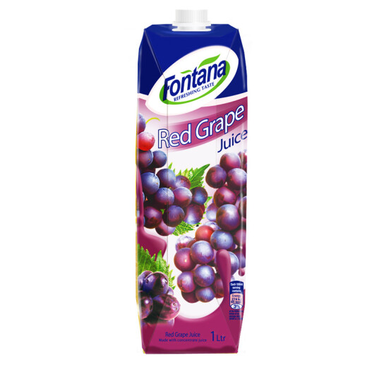 Fontana (Fontana) grape juice 100% pure juice Mediterranean Cyprus imported 1L*4 bottles of juice drink whole box gift box
