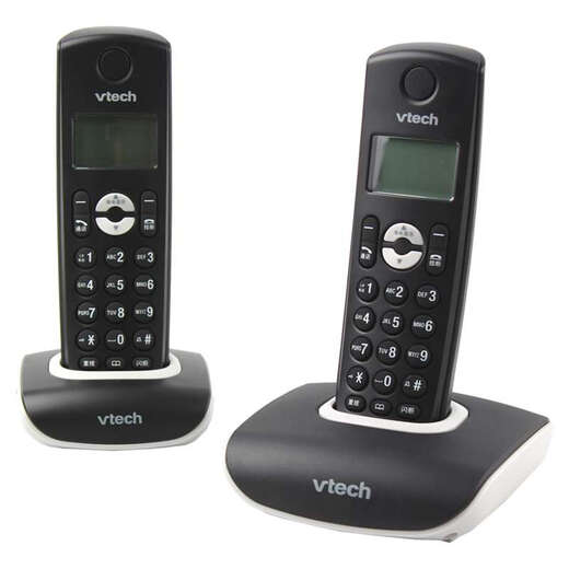 伟易达（Vtech） 1047数字无绳电话机单机无线子母机一拖一家用办公电话机固话座机免费内部通话 黑色一拖一