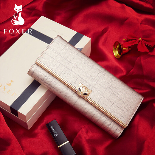 Golden Fox Wallet Women's Long Wallet Spring and Summer New Snap Women's Wallet Large Capacity Clutch Long Ticket Clip Black