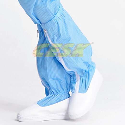 CESK long tube shoes leather high tube boots clean shoes purification dustproof and electrostatic dust-free workshop clean room PU soft sole PVC sole working boots blue tube PVC sole 40