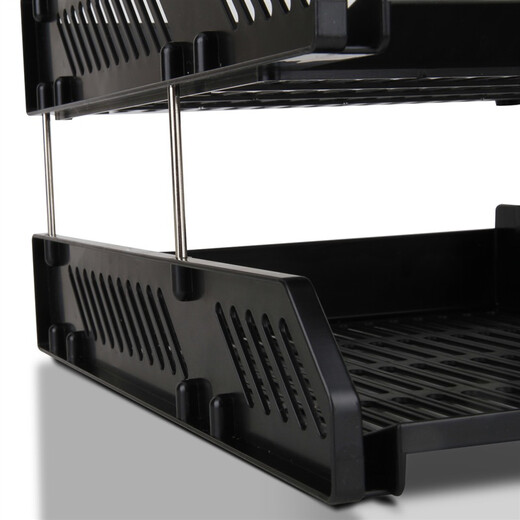 
Deli (deli) three-layer hollow storage file holder free disassembly assembly file disk/file frame bar desktop file storage box file storage rack management black 9209