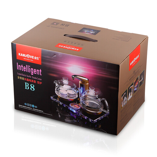 KAMJOVE fully automatic water filling electric kettle, high borosilicate glass electric tea kettle, tea table kettle, crystal glass base, B8 automatic rotating water filling
