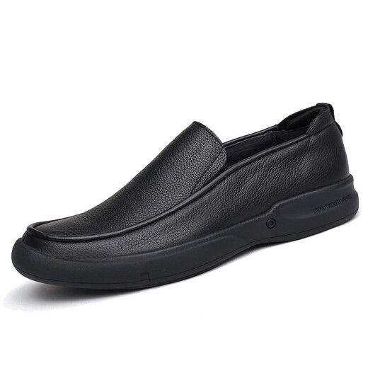 SDEP Spring Top Layer Cowide Business Casual Lederschuhe Weiche Leder Weiche Sohle große Größe kleiner Größe ohne rutschfeste Kear-resistente Herrenschuhe 3891 Schwarze Stofffutter 43 (265 mm)