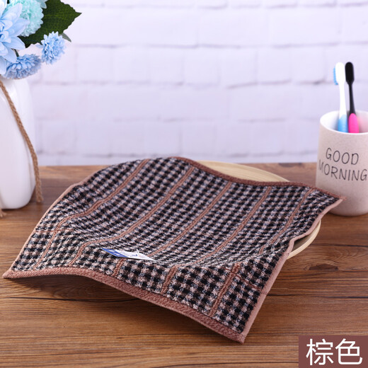 Gold size pure cotton small square towel for men, business couples, children's face towel, dark soft absorbent plaid children's face towel, sweat-proof towel 30*30CM, blue