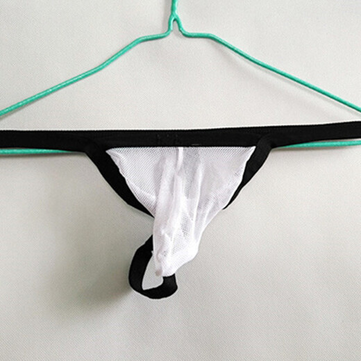 Private Herren-T-förmige Unterwäsche sexy Stretch und komfortable Netz transparente Tanga One Size 160jin [Jin gleich 0,5 kg] Weiß