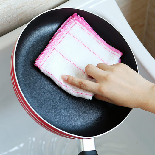 Jiecheng soft rag dishwashing cloth 28*28cm*5 pieces, pot and dishwashing cloth, kitchen scouring pad