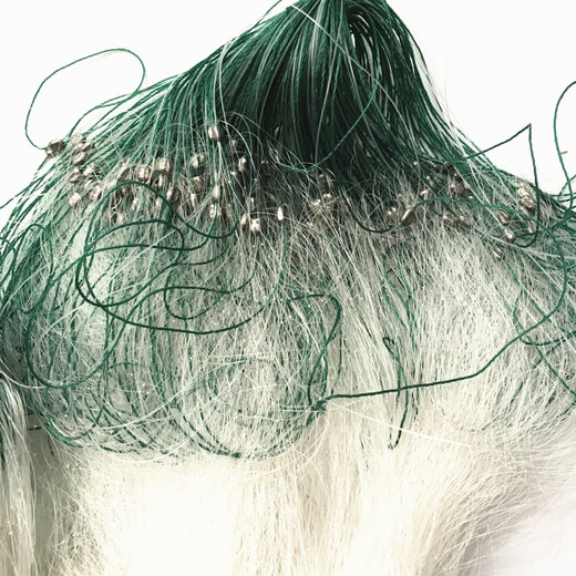 Huaiyu 1.5-3 meters strong wire mesh three-layer net fishing net fishing net sticky fishing net three-layer fishing net fish net 1.5 meters 3.5 fingers 100 meters white silk three-layer net