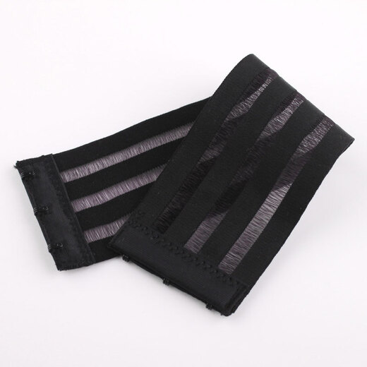 Wantao Brushed elastic elastic fish silk extended buckle underwear bra elastic extension buckle three-row buckle extended back buckle black (hook at both ends)