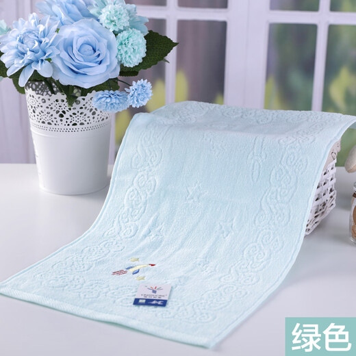 Gold number pure cotton cartoon little rocket children's face wash towel cartoon cut velvet kindergarten face wash towel children's sweat towel soft and absorbent 52*27CM 48g yellow