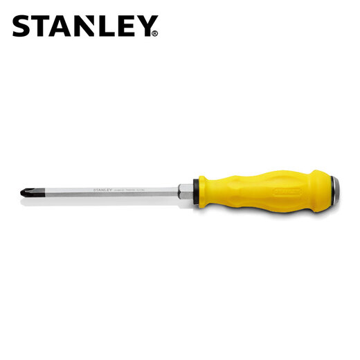 史丹利（STANLEY） 加力通体螺丝刀 防腐防滑橡塑柄一体式起子 敲击加硬螺丝批 十字1mm×100杆长 61-878