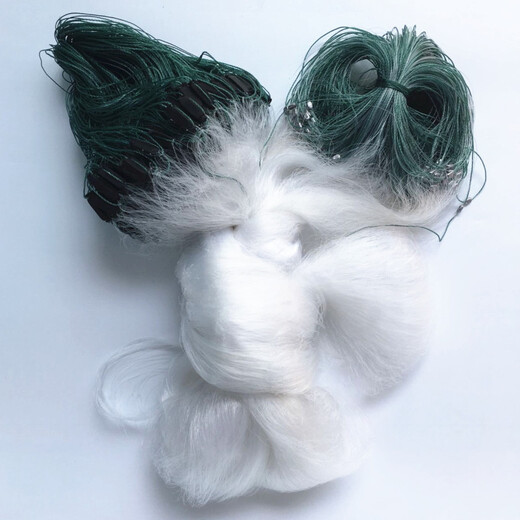 Huaiyu 4m-6m three-layer net, sunken net, fishing net, white silk fishing net, three-layer fish net, reservoir net, 5m, 6 fingers, 100m white silk, three-layer sunken net