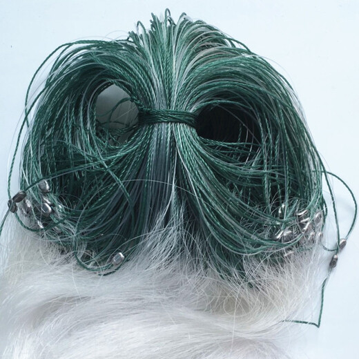 Huaiyu 4m-6m three-layer net, sunken net, fishing net, white silk fishing net, three-layer fish net, reservoir net, 5m, 6 fingers, 100m white silk, three-layer sunken net