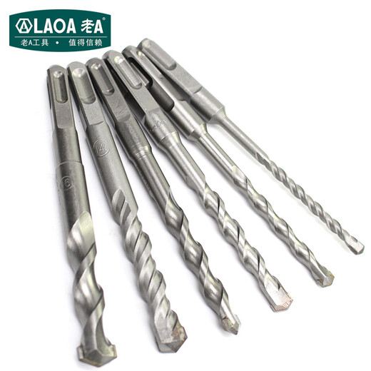 LAOA (LAOA) electric hammer drill bit, two pits and two grooves, impact drill bit, square shank electric hammer drill bit, concrete extended wall drill, round shank 12*350mm single LA161235-R