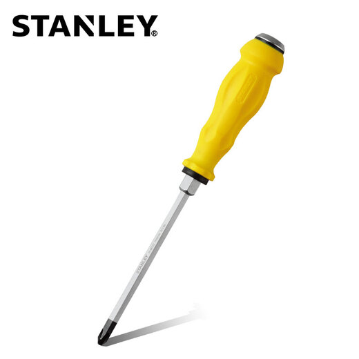 史丹利（STANLEY） 加力通体螺丝刀 防腐防滑橡塑柄一体式起子 敲击加硬螺丝批 十字1mm×100杆长 61-878
