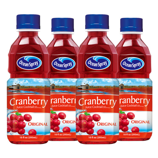 OceanSpray Cranberry Comprehensive Juice imported from the United States, full box 295ml/bottle*4 bottles (minimum price of 5 pieces)