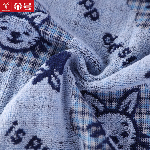 Gold number pure cotton home textiles, dark children's and ladies' home face and bath towels, kindergarten face wash towels, children's sweat towels, soft, water-absorbent, sweat-absorbent and durable, blue and brown 2 packs