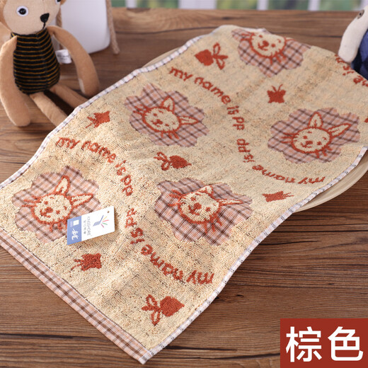 Gold number pure cotton home textiles, dark children's and ladies' home face and bath towels, kindergarten face wash towels, children's sweat towels, soft, water-absorbent, sweat-absorbent and durable, blue and brown 2 packs