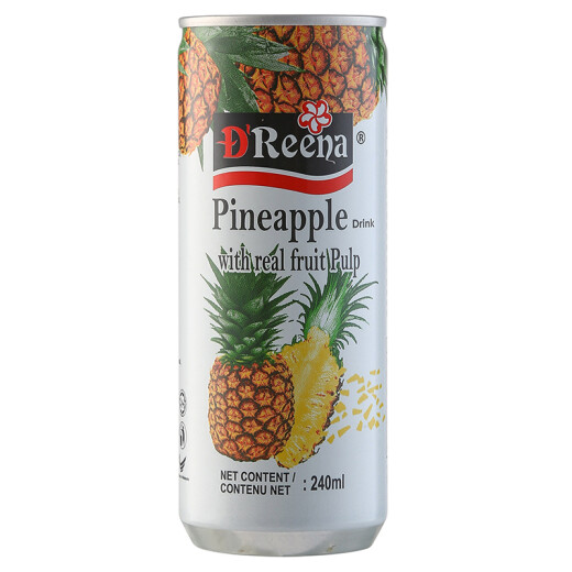 Malaysia imported D'Reena pineapple juice drink pineapple juice pulp 240ml*6 (6 cans)