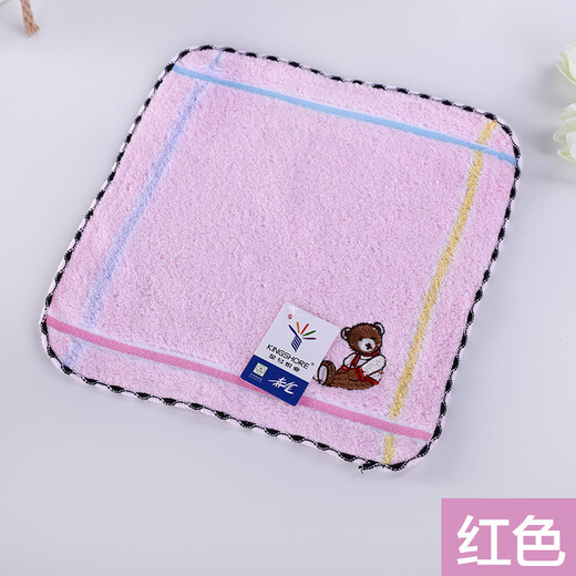 Gold size pure cotton children's face wash towel Wu Nian soft water absorbent cartoon small square towel ladies handkerchief hand towel small square towel thick and durable travel square towel 24*24CM red and blue 2 pack