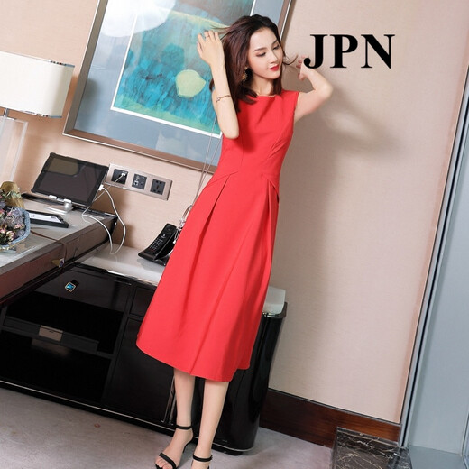 
JPN Hong Kong trendy sleeveless dress for women 2025 new temperament goddess Fan Mingyuan party vest skirt A-line skirt summer white dress L