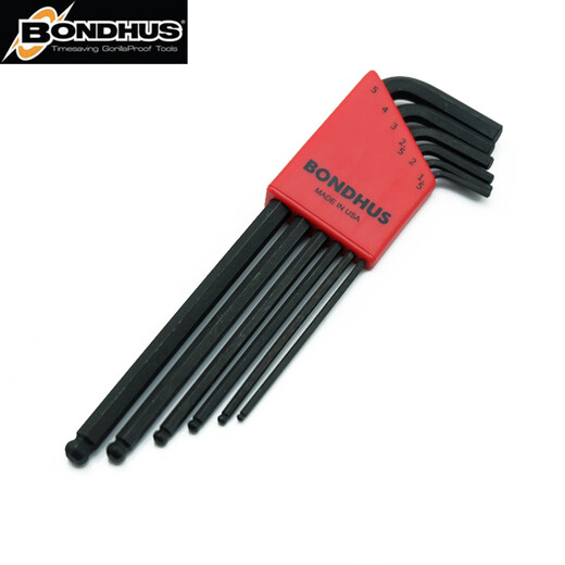 
BONDHUS American Allen Wrench Set Public Imperial Extended Ball Head Screwdriver Imported Hardware Tools Six 12137 (0.05-3/8) Imperial Flat Head 13-Piece Set