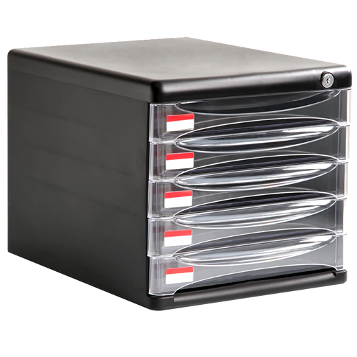 Yuyangyang Ewinvos Información de escritorio Archivo de clasificación de archivos de cajón de plástico de cinco capas con bloqueo de caja de plástico duro de cuatro capas Colección de cuatro capas bloqueada 9794