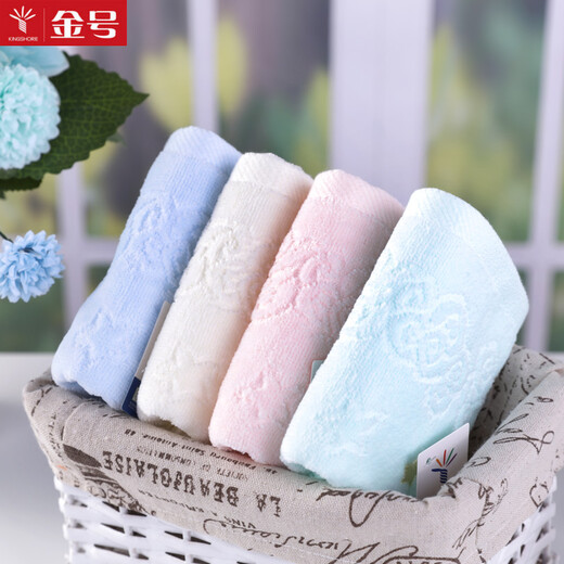 Gold number pure cotton cartoon little rocket children's face wash towel cartoon cut velvet kindergarten face wash towel children's sweat towel soft and absorbent 52*27CM 48g yellow