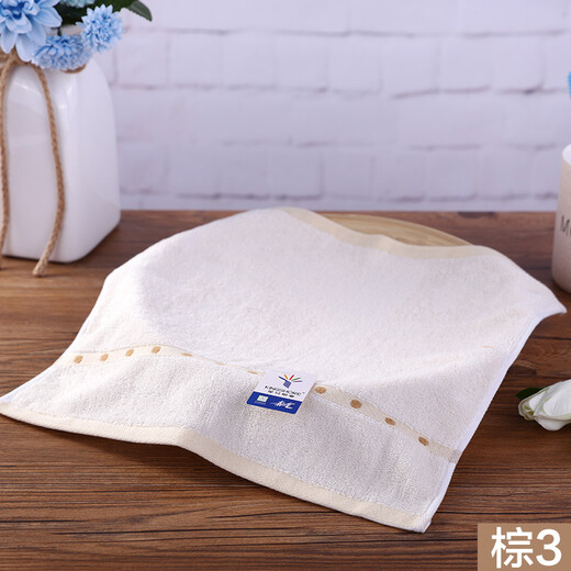 Gold size pure cotton men's business household adult children women's face wash and bath small towel face wash square beauty square towel large square towel soft water absorbent thick and durable 35*34CM Brown 1 Brown 3 two packs