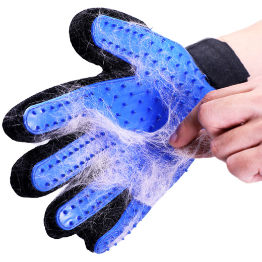 Nervous Cat Grooming Gloves Cat Hair Removal Grooming Brush Cat Comb Dog Comb Cat Brushing Cat Hair Massage Comb Cat Artifact Blue Right Hand