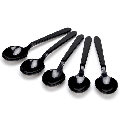 Petunia Disposable Spoon Rice Spoon Thickened Takeaway Rice Spoon Dessert Spoon PS Crystal Spoon Single Packaging Deji Black Spoon 100pcs 2000pcs