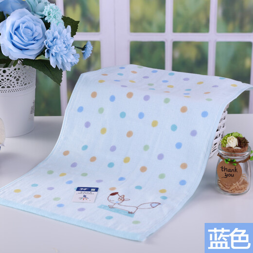 Gold number pure cotton cartoon Wu Nian double-layer gauze children's towel Household ladies face wash towel Kindergarten face wash towel sweat towel children's towel soft and absorbent 52*28CM red, yellow and blue 3 pack