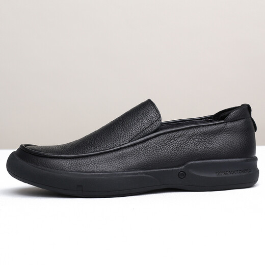 SDEP Spring Top Layer Cowide Business Casual Lederschuhe Weiche Leder Weiche Sohle große Größe kleiner Größe ohne rutschfeste Kear-resistente Herrenschuhe 3891 Schwarze Stofffutter 43 (265 mm)