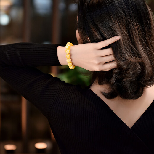 OUCERNY White Flower Nectar Bracelet Unoptimized Full Honey Round Beads Beeswax Amber Men's and Women's Bracelet Baltic Sea 11mm+ Randomly selected for delivery