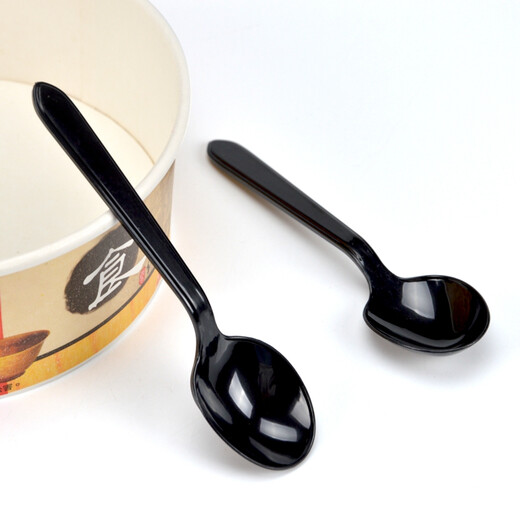 Petunia Disposable Spoon Rice Spoon Thickened Takeaway Rice Spoon Dessert Spoon PS Crystal Spoon Single Packaging Deji Black Spoon 100pcs 2000pcs