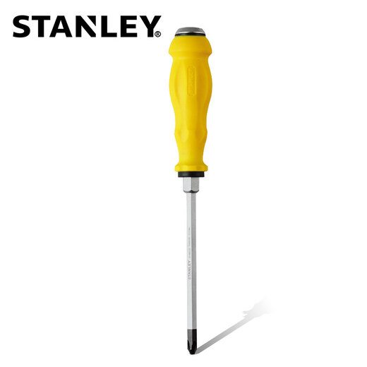 史丹利（STANLEY） 加力通体螺丝刀 防腐防滑橡塑柄一体式起子 敲击加硬螺丝批 十字1mm×100杆长 61-878