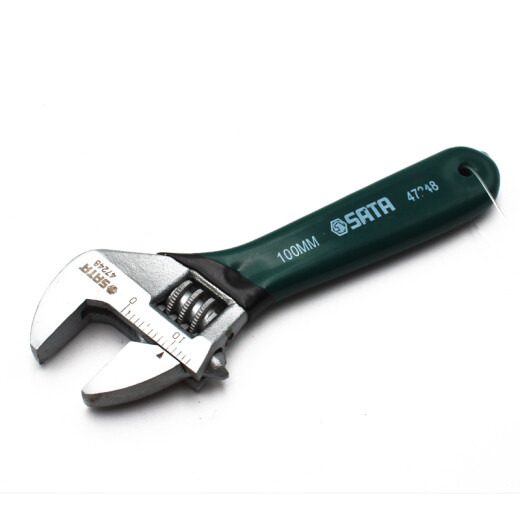 SATA 4-inch plastic-coated European-style adjustable wrench opening multi-functional live mouth hardware tool 47248 in stock