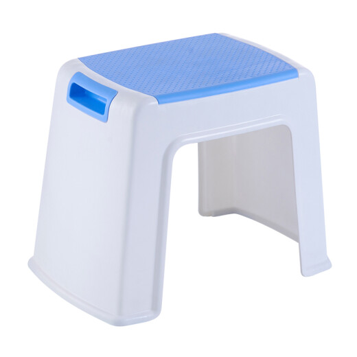 Haoer stool household small bench living room bedroom plastic stool creative foot pedal low stool with handle medium blue 1 pack