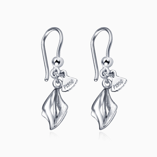 Pt.Charm platinum pt950 platinum women's earrings with personalized creative geometric figures in stock National Inspection Certificate 2.7-2.8g pair