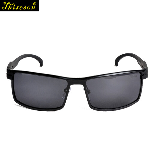 Gravel Sunglasses for Men and Women Couples Pure Aluminum Magnesium Explosion-proof Polarized Sunglasses Driving Fishing Travel Fashion Sports Glasses Black Frame Black Legs