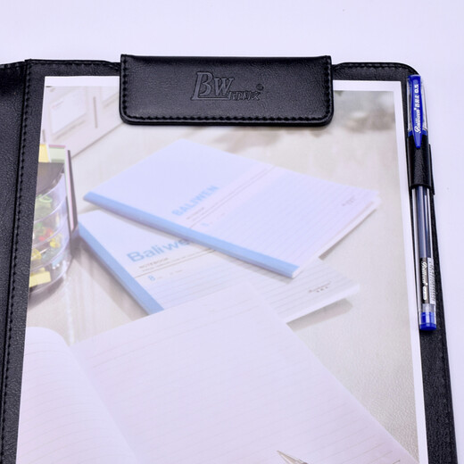 3884 A4 Contrat Clip Cuir Board Magnetic Writing Pad Hotel Hotel Meeting Contrat Clitation Imitation Threat Manager Sign Board Black