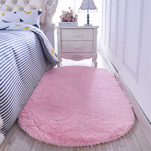 Fuju peach velvet carpet non-slip bedroom bedside bay window blanket 80*160cm peach pink