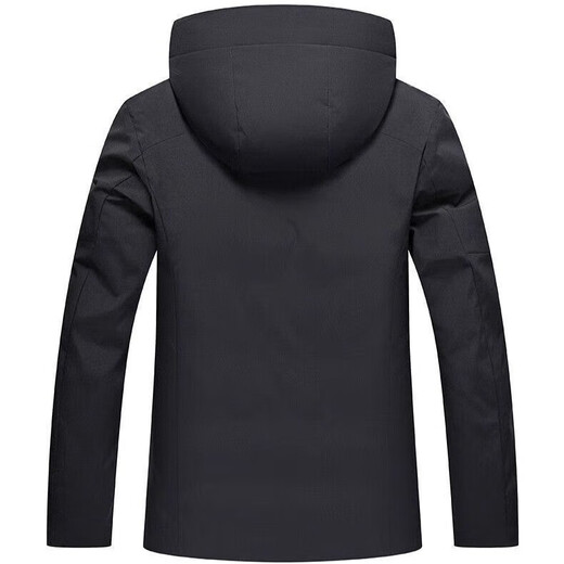 斯巴奴加厚羽绒服男短款2025冬季新款户外极寒保暖白鸭绒冬装外套 9737丨黑色丨 2XL (185)