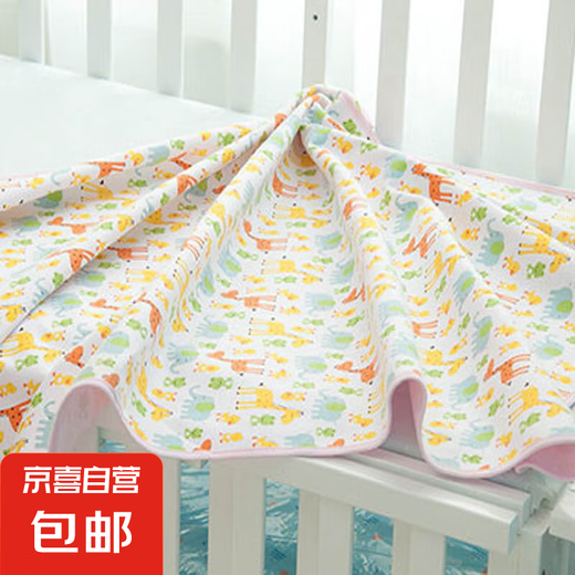 安贝雅婴儿隔尿垫巾法兰绒竹纤维双面可用可机洗多图案宝宝隔尿垫 粉色 中号