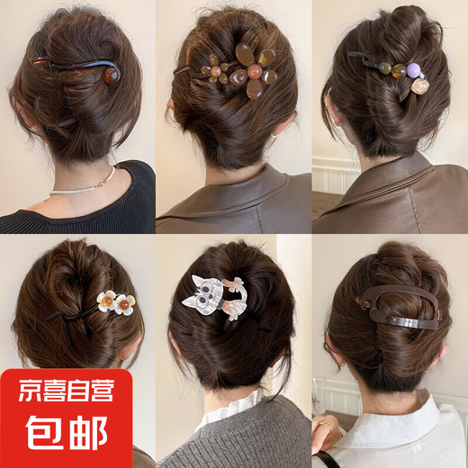 高级感头发抓夹女后脑勺盘发扭扭发夹2025新款一字鲨鱼夹发卡头饰 01主图6件套【性价比首选】